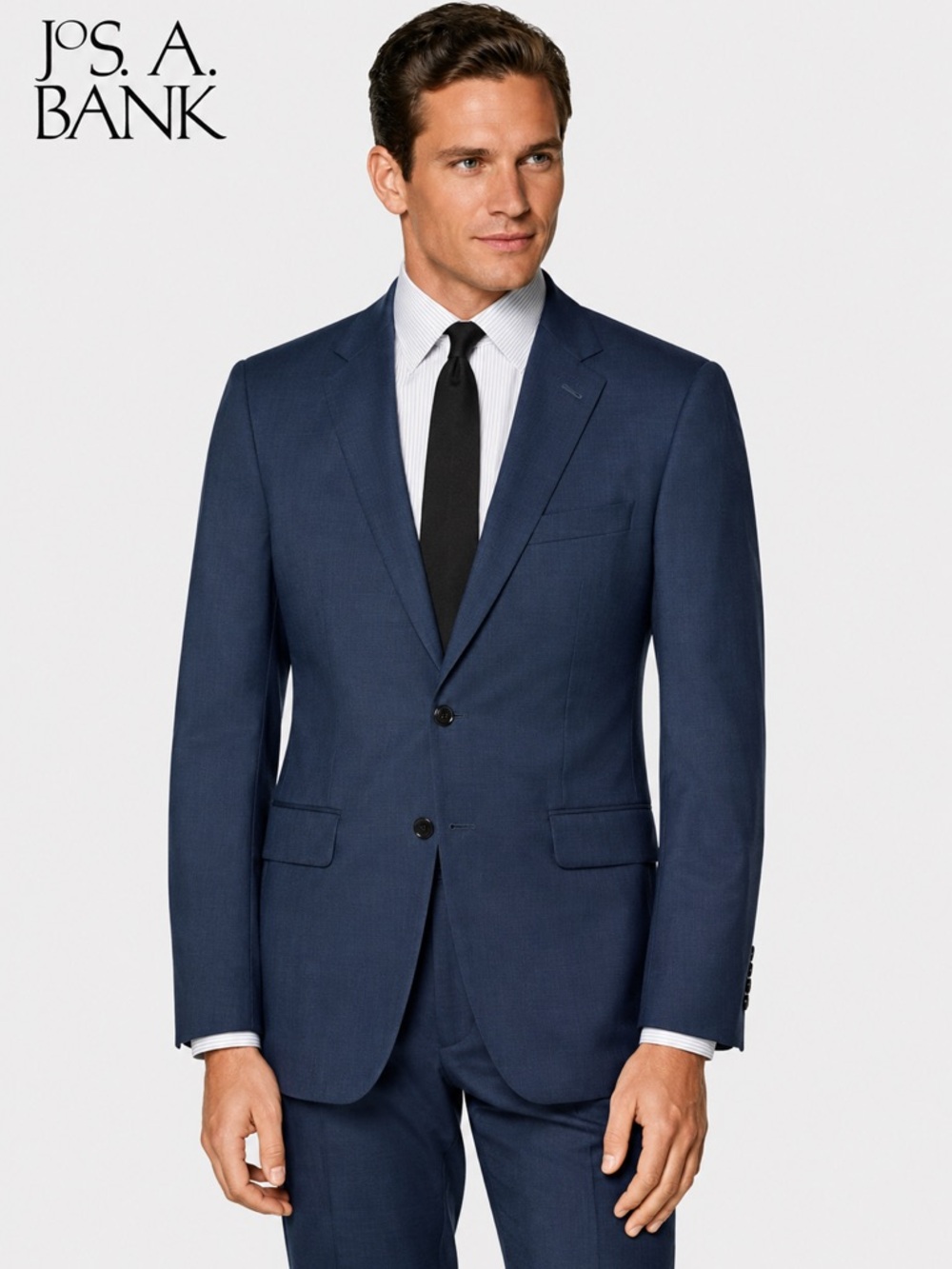 Jos. A. Bank Men's Classic Traveler Tailored Fit Navy Two-Button Suit Jacket